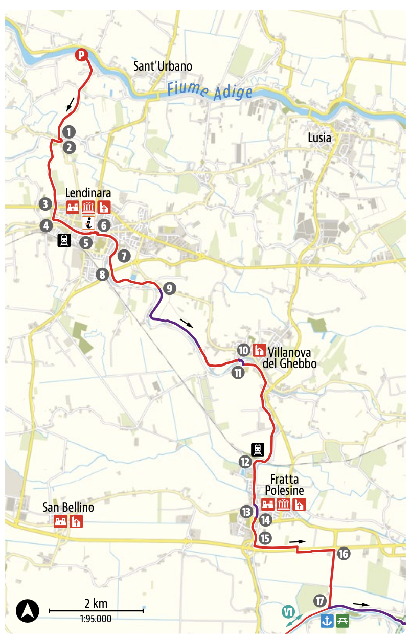 Mappa La Sinistra Po da Melara ad Occhiobello